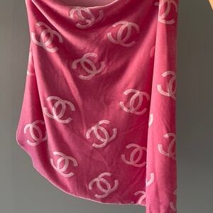 Vintage Chanel bubblegum barbie Pink velour Wrap sarong (poolside/beachside)